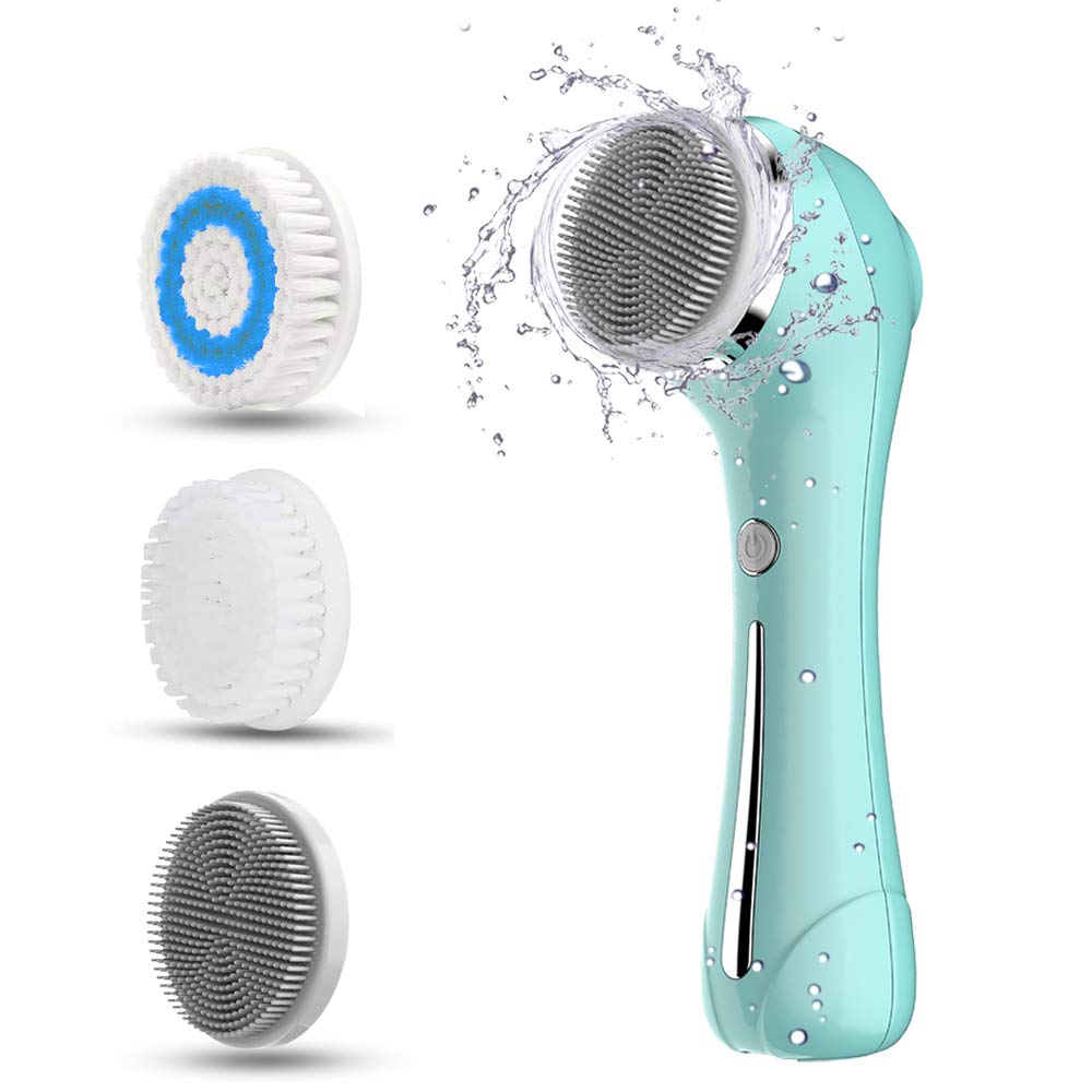 Electric facial cleansing massage brush