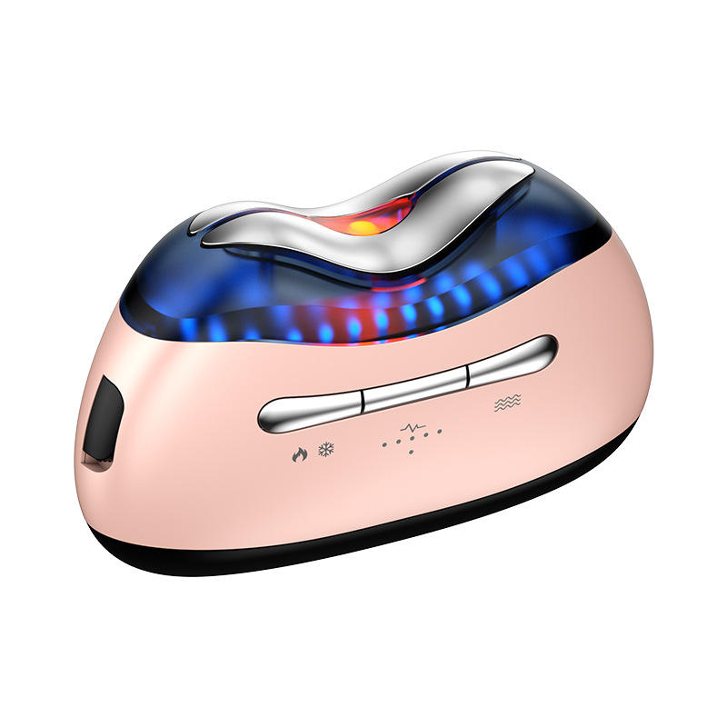 Portable Microcurrent LED Light Therapy Device Hot Cold Compress Massage Vibrating Meridian ABS Handheld USB Skin Tightening EMS